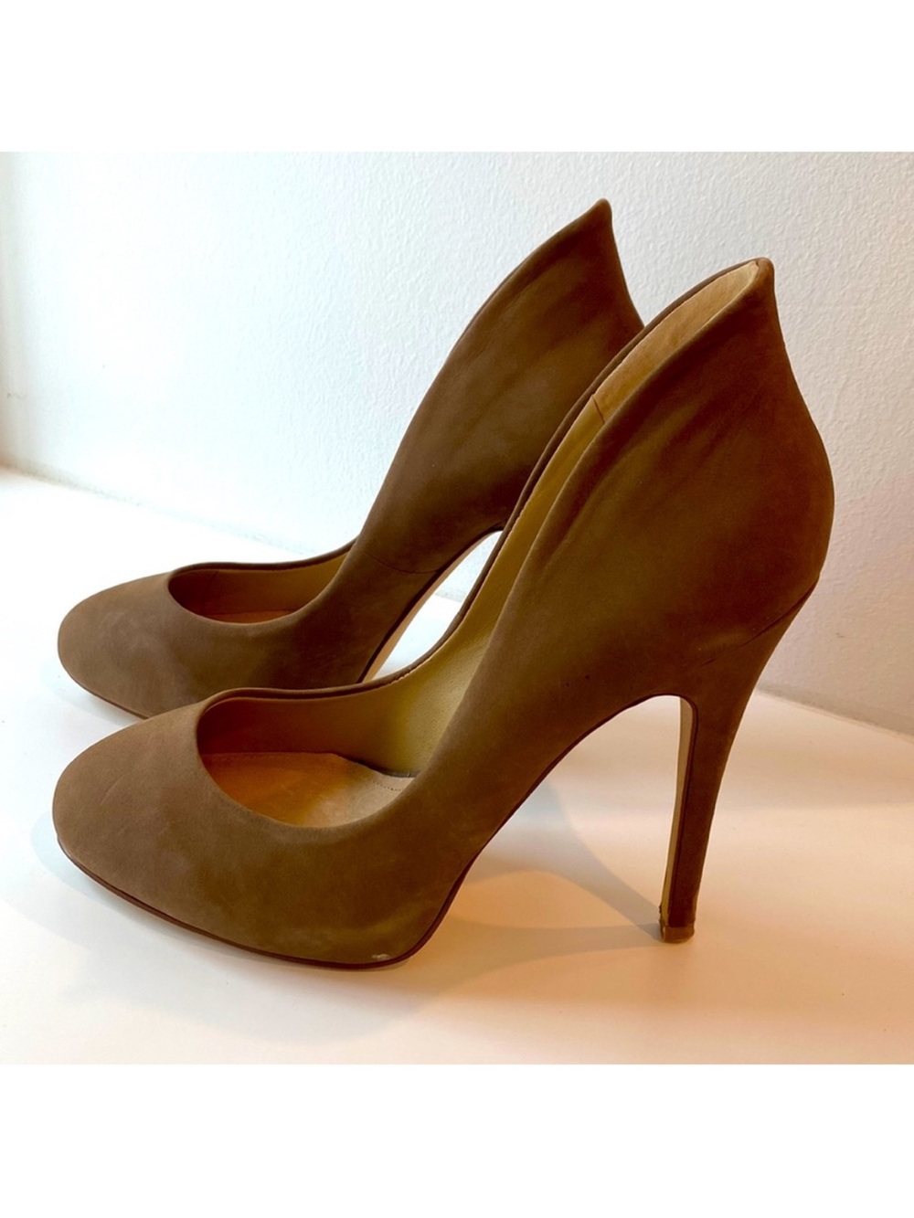 ALDO Brown Suede High Heel Ankle-Cut Pumps